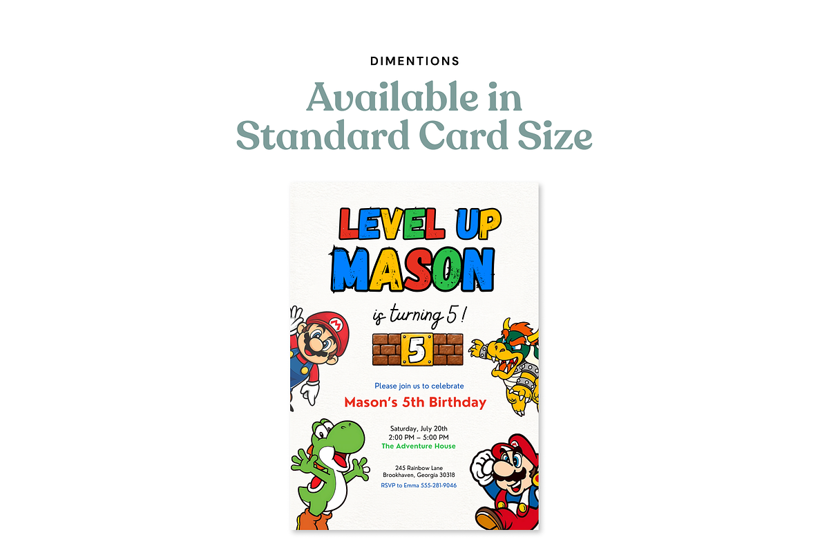 Super Mario Birthday Invitation, an Invitation Template by heynomi (Photo 17 of 20)
