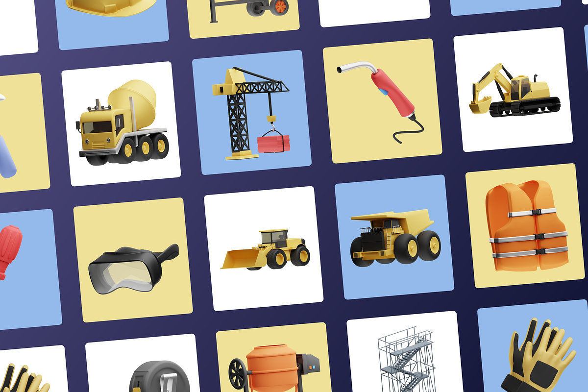 3D Construction Icons, an Architecture 3D Model by Flat Icons (Photo 6 of 7)