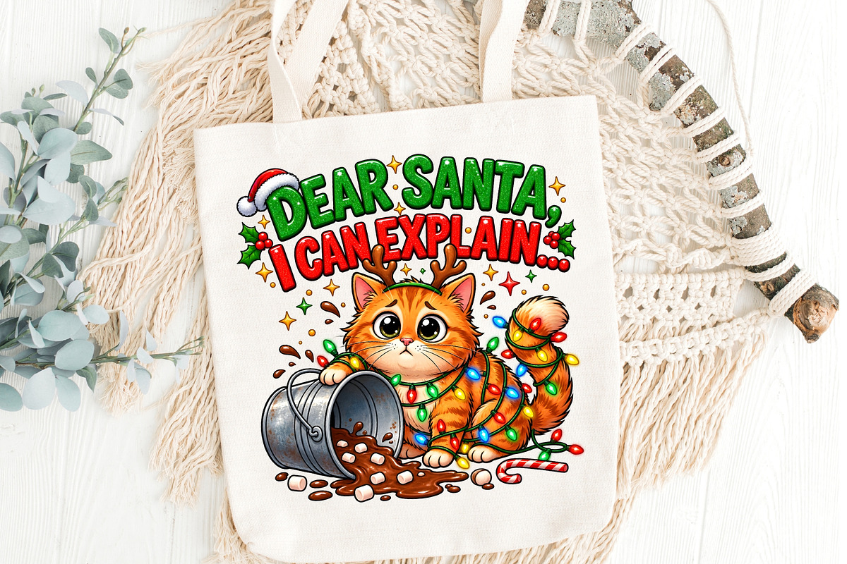 Funny Christmas Cat PNG Dear Santa, an Object Graphic by Zahyl Studio (Photo 5 of 7)