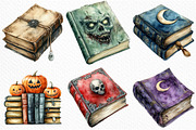 Watercolor Halloween Books Clipart, an Illustration by Craft Nest (Thumbnail 3 of 6)