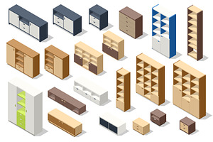 Isometric Set Of Different Stylish