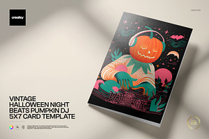 Vintage Halloween 5x7 Card Template, a Card Template by creatsy5