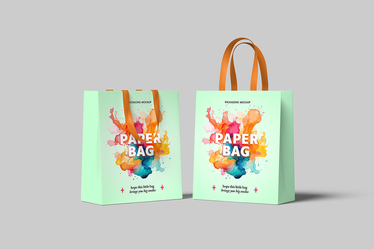 Paper Bag Mockup, a Merchandise Mockup by graphictime (Photo 8 of 12)