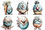 Whimsical Funny Easter Eggs Clipart, an Illustration by Black Bird Studio (Thumbnail 3 of 6)