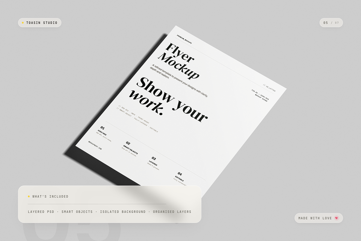 US Letter Flyer Mockup, an Advertising Mockup by Toasin Studio (Photo 5 of 7)