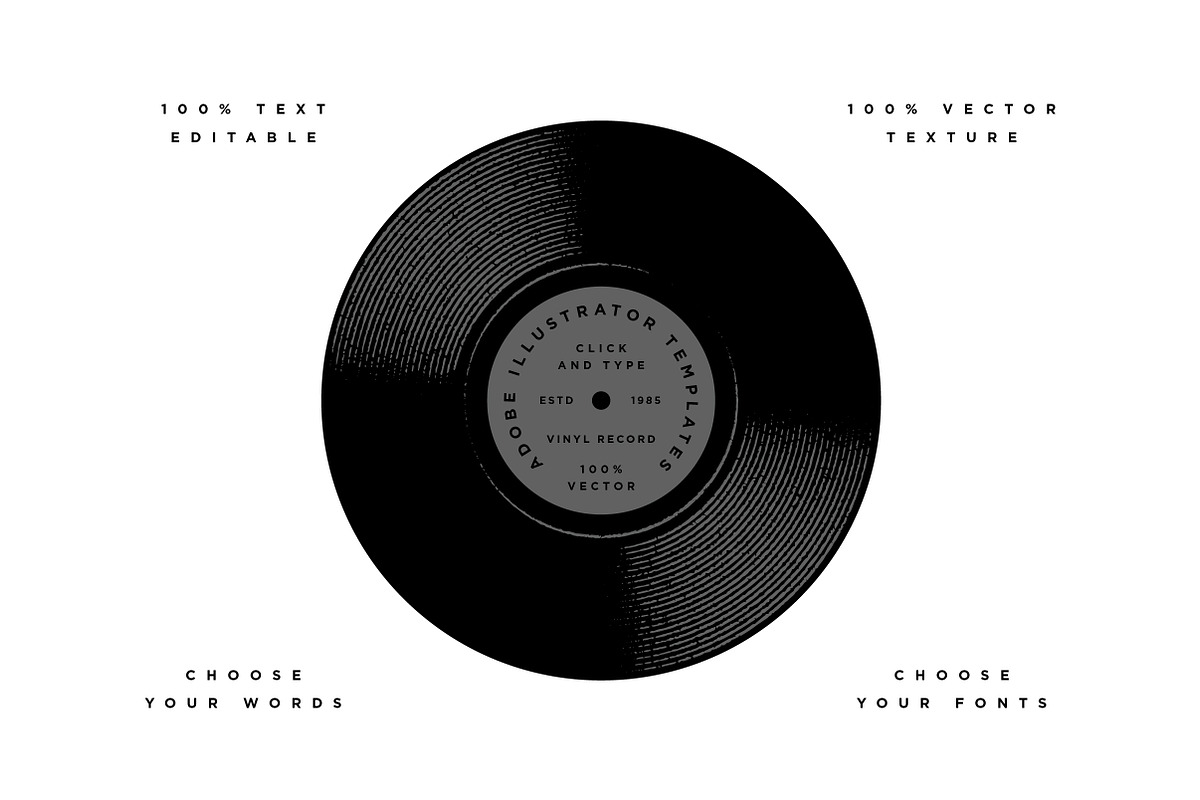 Vinyl Record Template, an Object Graphic by Misc. Loot Co. (Photo 3 of 4)