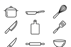43 Everyday Cooking Icon Set