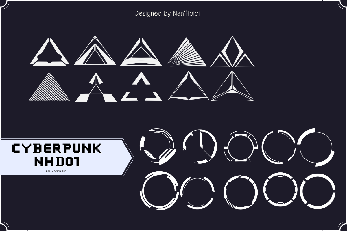 110 Cyberpunk NHD 01, a Brush Add-On by Nan'Heidi (Photo 2 of 8)