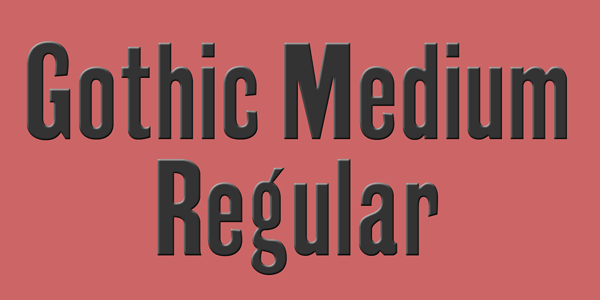 Gothic Medium, a Sans Serif Font by Wooden Type Fonts