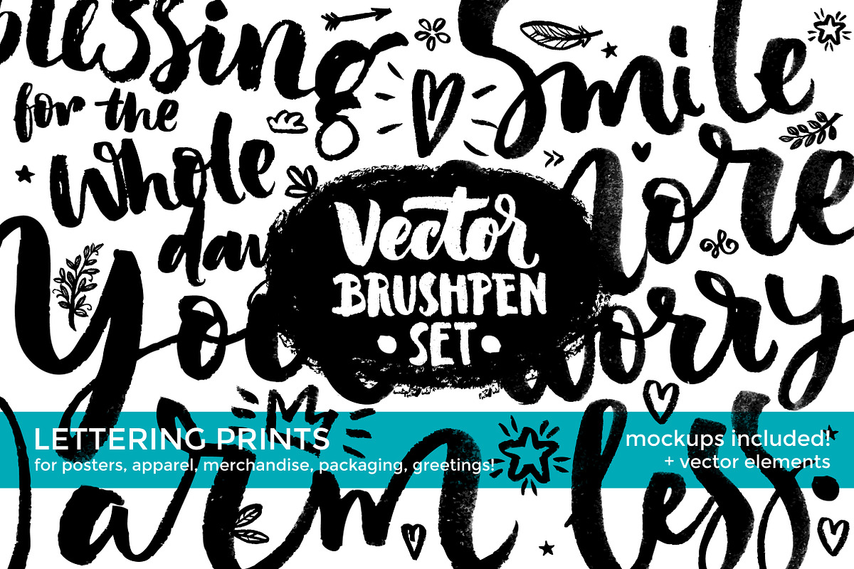 Vector Brushpen Set, a Decorative Illustration by Nina's Illustration Shop (Photo 1 of 6)