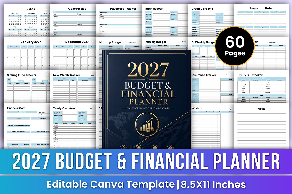 2027 Budget Planner | Finance, a Stationery Template by Mustafiz (Photo 1 of 6)