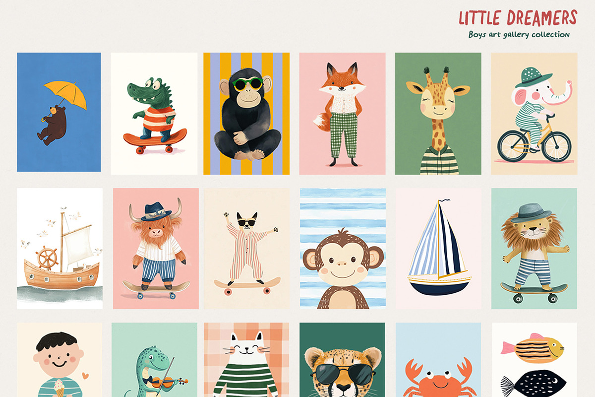 Boys Room Nursery Wall Art Prints, a Background Graphic by Essentially Nomadic (Photo 8 of 11)