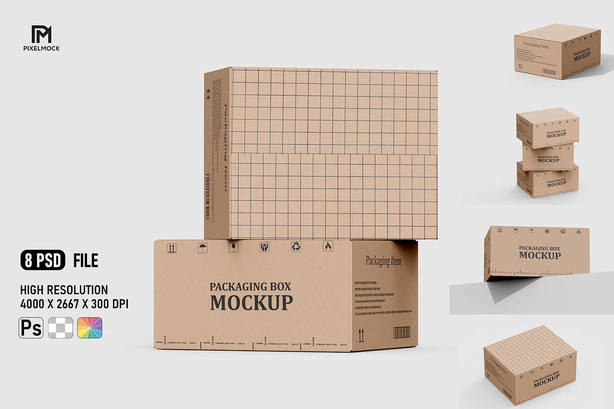 Rectangle Box Packaging Mockup, a Packaging Mockup by pixelmock (Photo 1 of 14)