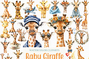 Watercolor Baby Giraffe Clipart, an Illustration by Craft Nest (Thumbnail 1 of 6)