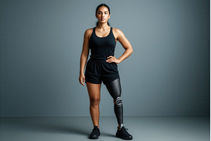 A determined athletic woman with a, a Sports & Recreation Photo by Sergey Kotenev