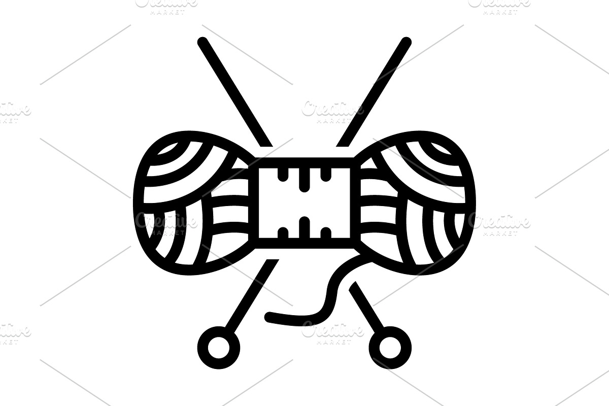 Wool wool ball black icon, an Outline Icon by Creative priyanka