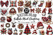Watercolor Buffalo Plaid Christmas, an Illustration by Designking (Thumbnail 1 of 5)