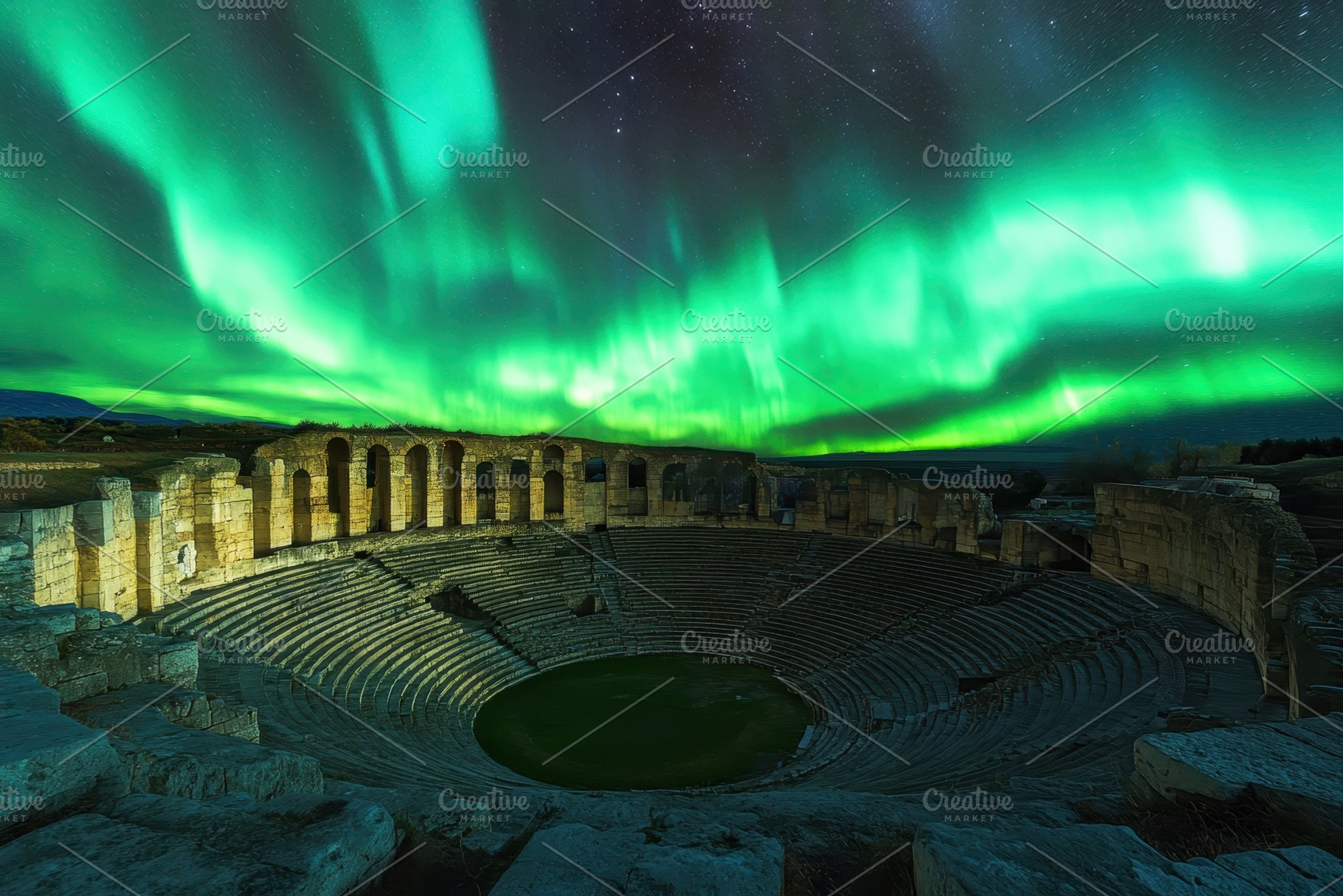 Ancient Roman amphitheater concept, a Photo by Pavel_design
