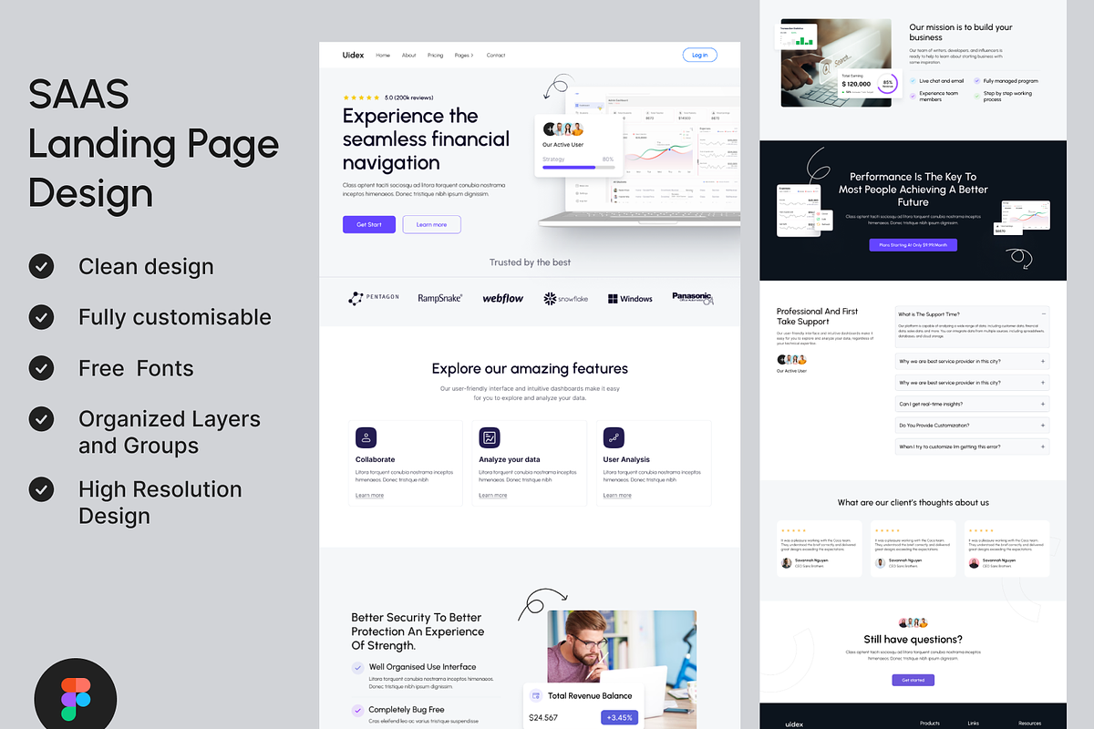 Uidex SAAS Landing page Design, a Landing Page Template by UiDex (Photo 1 of 4)