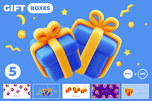 3D Gift Boxes | Vector Set