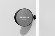Hanging Round Sign on Wall Mockup, a Product Mockup by graphypix (Thumbnail 3 of 4)