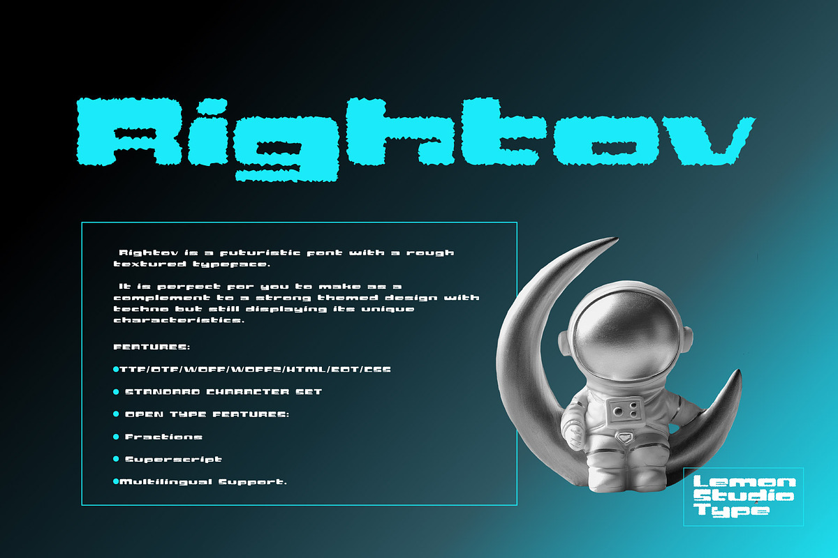 Rightov - Futuristic, a Symbol Font by Lemon Studio Type (Photo 1 of 5)