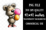 Summer Teddy Bear Clipart, an Animal Illustration by Designking (Thumbnail 4 of 5)