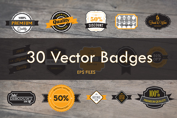 30 Vector Badges preview 4