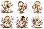 Whimsical Easter Duck Clipart, an Illustration by CraftArtStudio (Thumbnail 2 of 6)