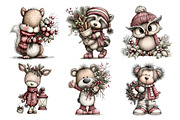 Rustic Woodland Christmas Clipart, a Seasonal Illustration by Creative Art (Thumbnail 3 of 7)