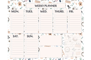 Elegant Weekly Planner Template With