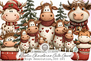 Rustic Christmas Cute Cows Clipart, an Illustration by Sublimation Artist (Thumbnail 1 of 6)