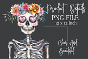 Watercolor Halloween Skeleton Clipar, an Illustration by Rose Art (Thumbnail 7 of 7)
