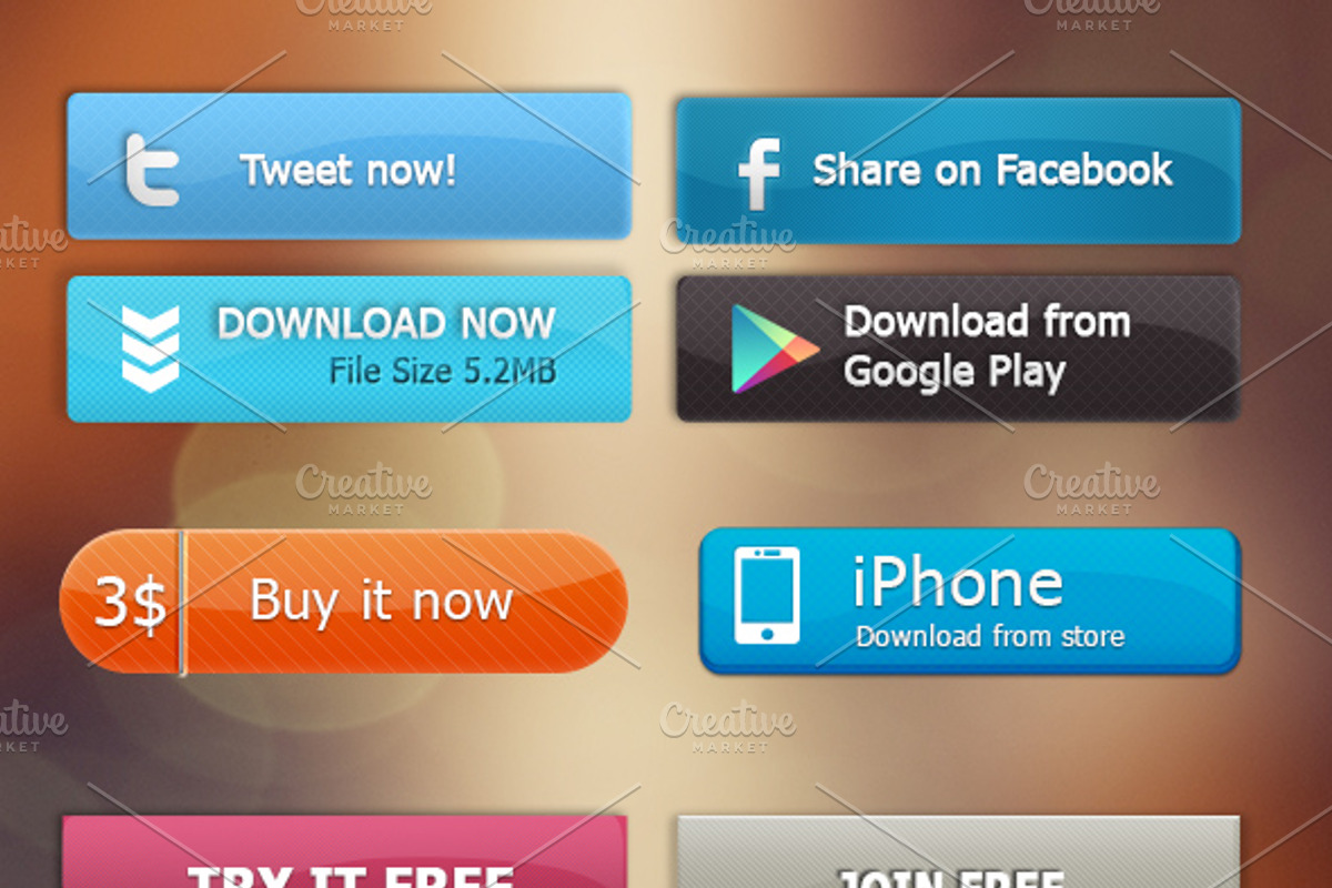 Web Buttons Pack, a Templates & Theme by DesignSpot (Photo 1 of 2)