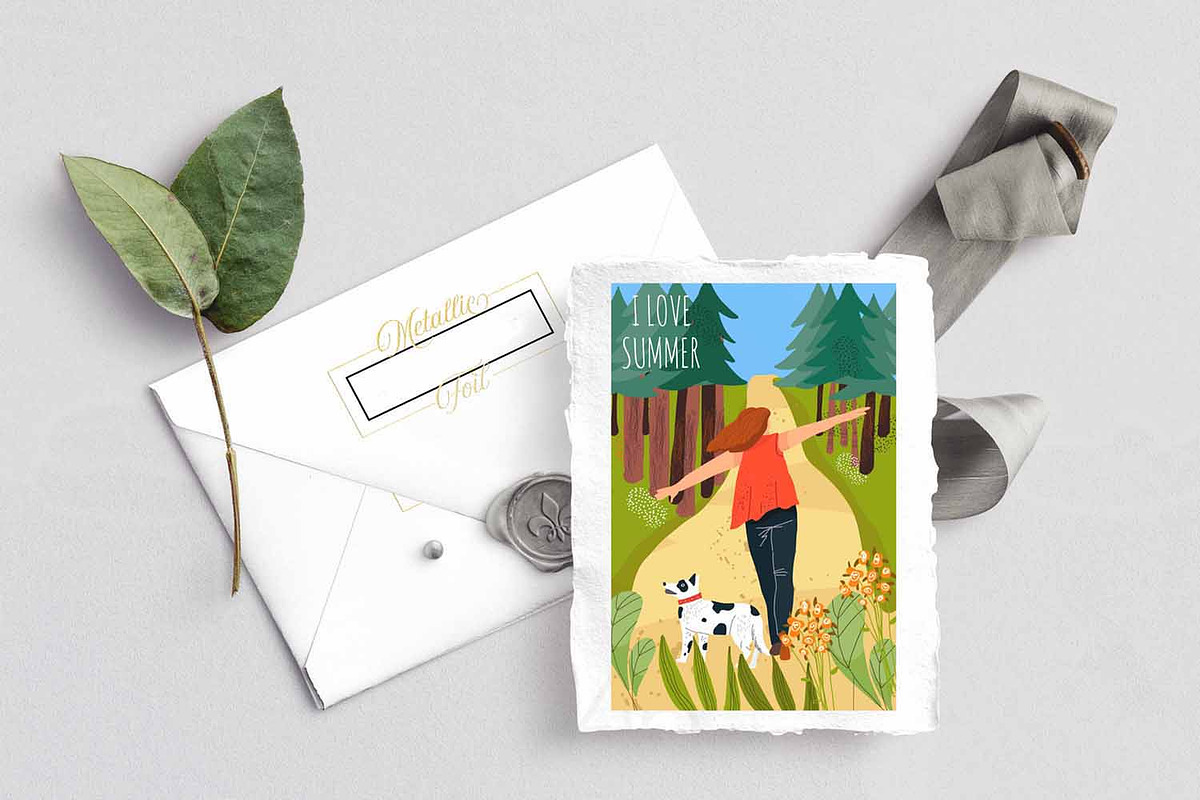 Summer mood, vibes cards set, a Seasonal Illustration by NataLyaroArt (Photo 9 of 9)