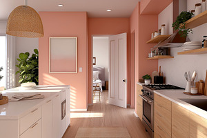 Kitchen with Warm Tones and Natural, an Architecture Photo by Ocean Digital Art