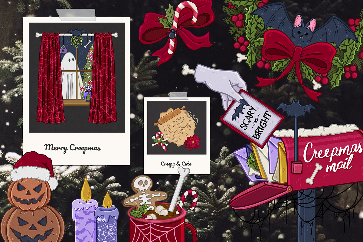 Spooky Christmas Collection, an Illustration by SecondOfJuly (Photo 3 of 5)