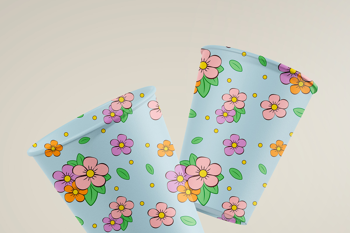 pattern with multicolored flowers, a Texture Illustration by JYa_Design (Photo 3 of 3)