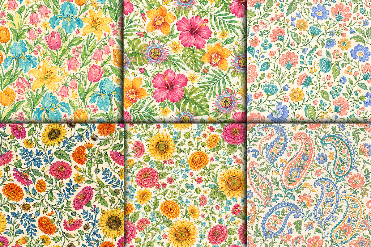 Retro Botanical Pattern, a Pattern Graphic by Artonix (Photo 2 of 3)