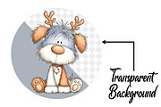Whimsical Cute Christmas Dog Clipart, an Illustration by Pixels.Craft (Thumbnail 2 of 6)