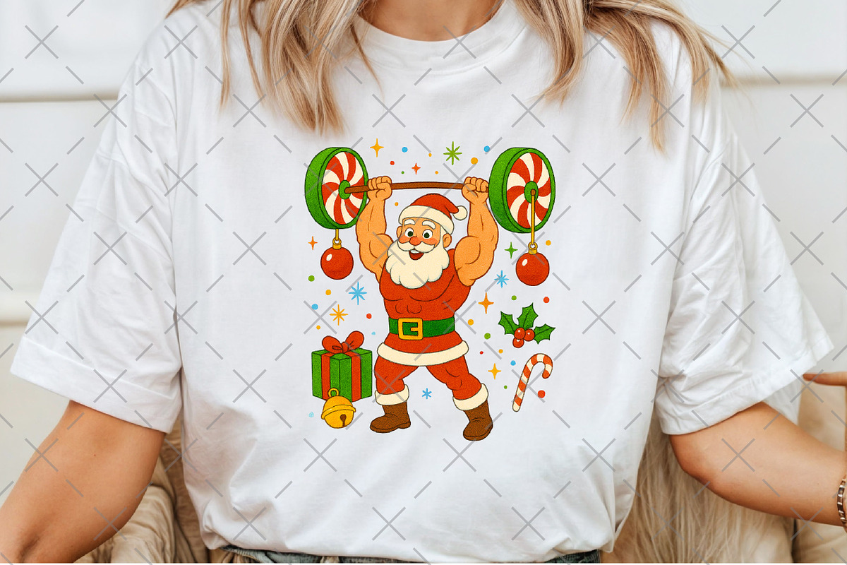 Funny Bodybuilder Santa Claus PNG, an Illustration by Craft Nest (Photo 6 of 6)