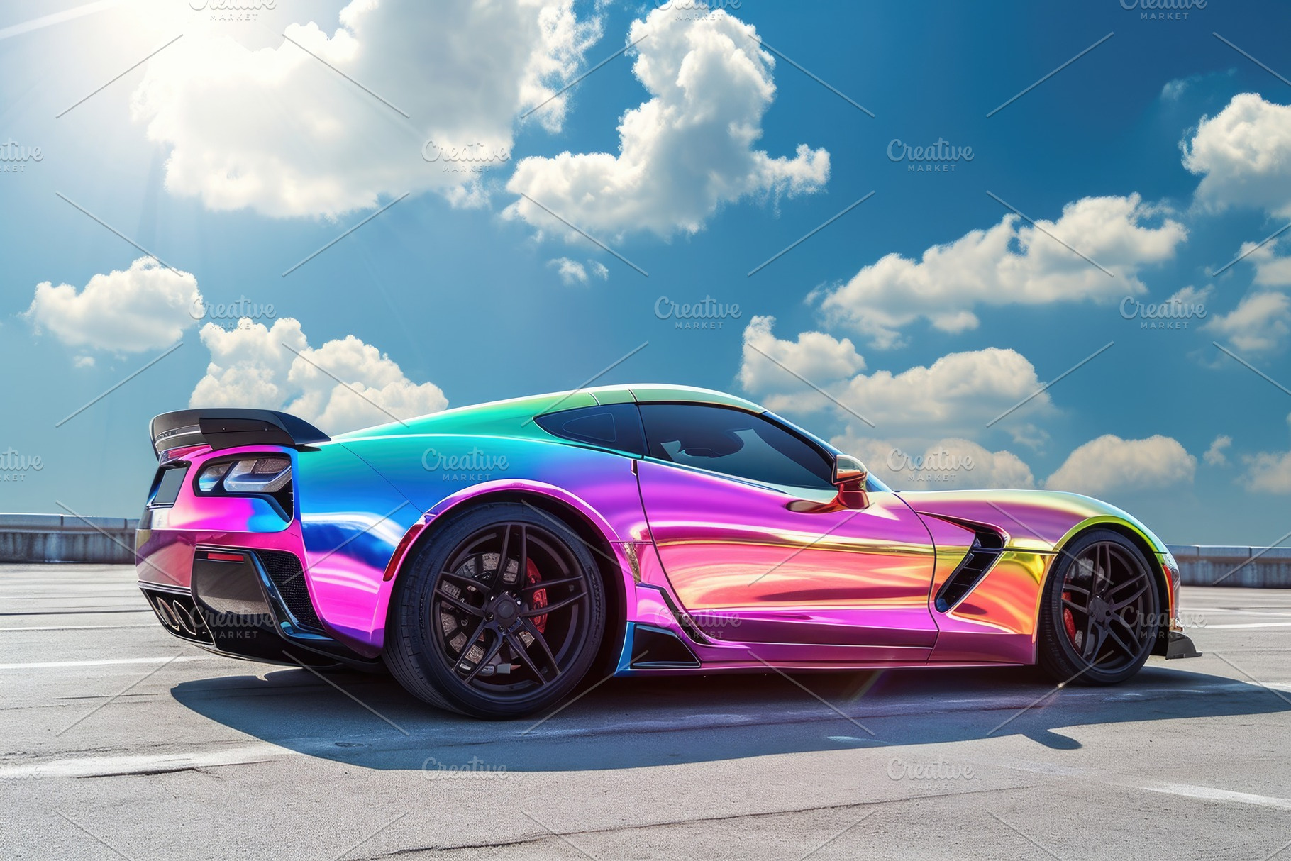 A bright and flashy sports car stand, a Photo by Iftikhar Alam