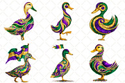 Watercolor Mardi Gras Duck Clipart, an Illustration by Black Bird Studio (Thumbnail 5 of 6)