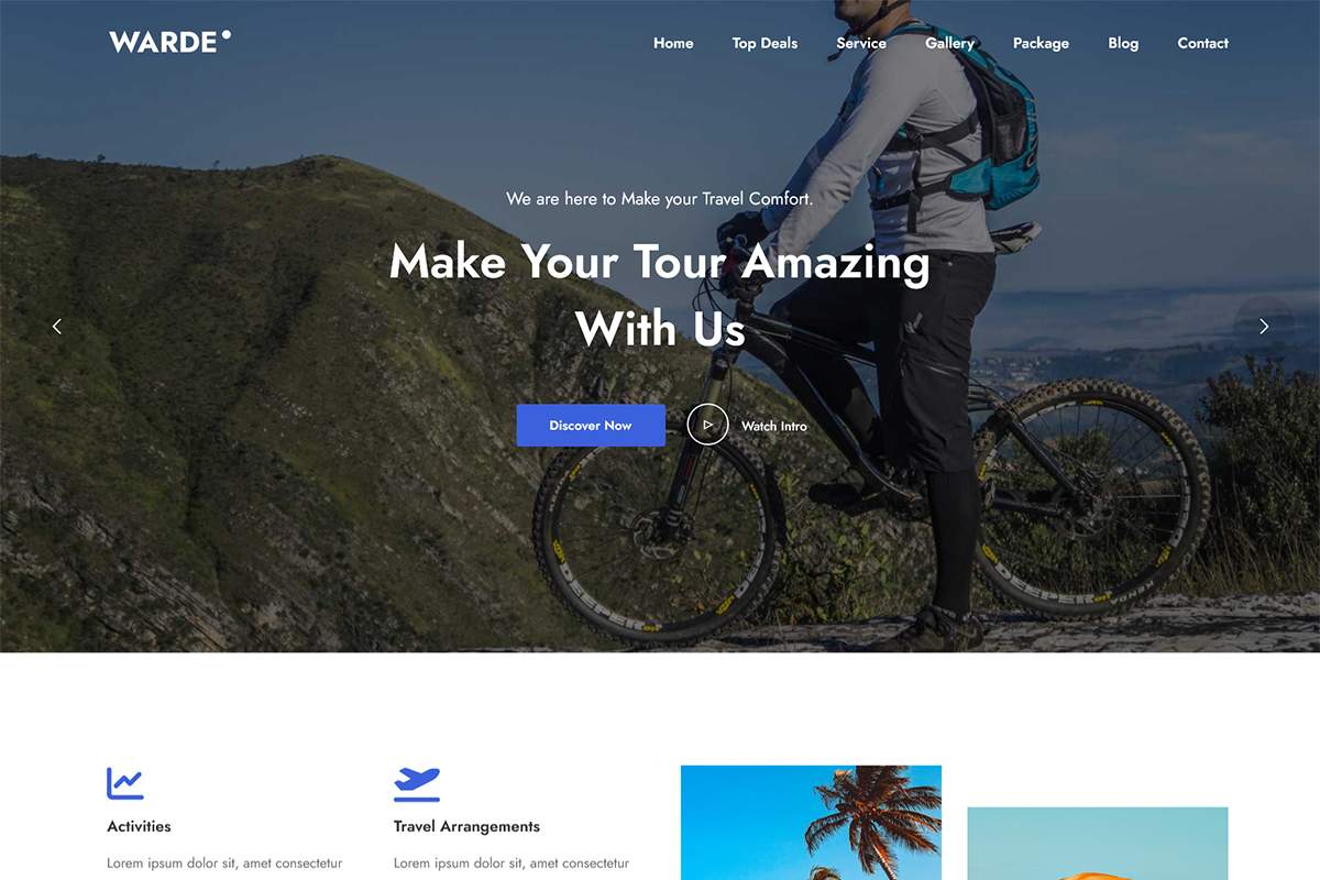 Warde – Travel Agency WP Theme, a WordPress Template by Themesvila (Photo 2 of 2)