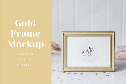 Gold frame mockup  styled stock containing stock photography, styled stock, an Arts & Entertainment Photo by Smitten Photo & Design