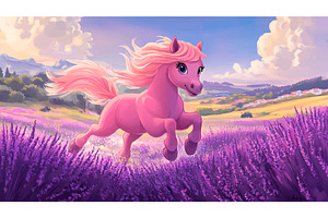 Cute Playful Pony Gallops Through