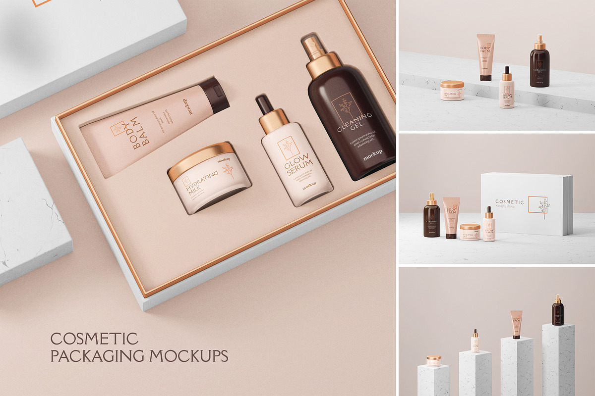 Cosmetic Packaging Mockups, a Cups & Container Mockup by simuradi (Photo 1 of 6)