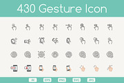 Hand Gesture Icons, an Outline Icon by eucalyp (Thumbnail 1 of 3)