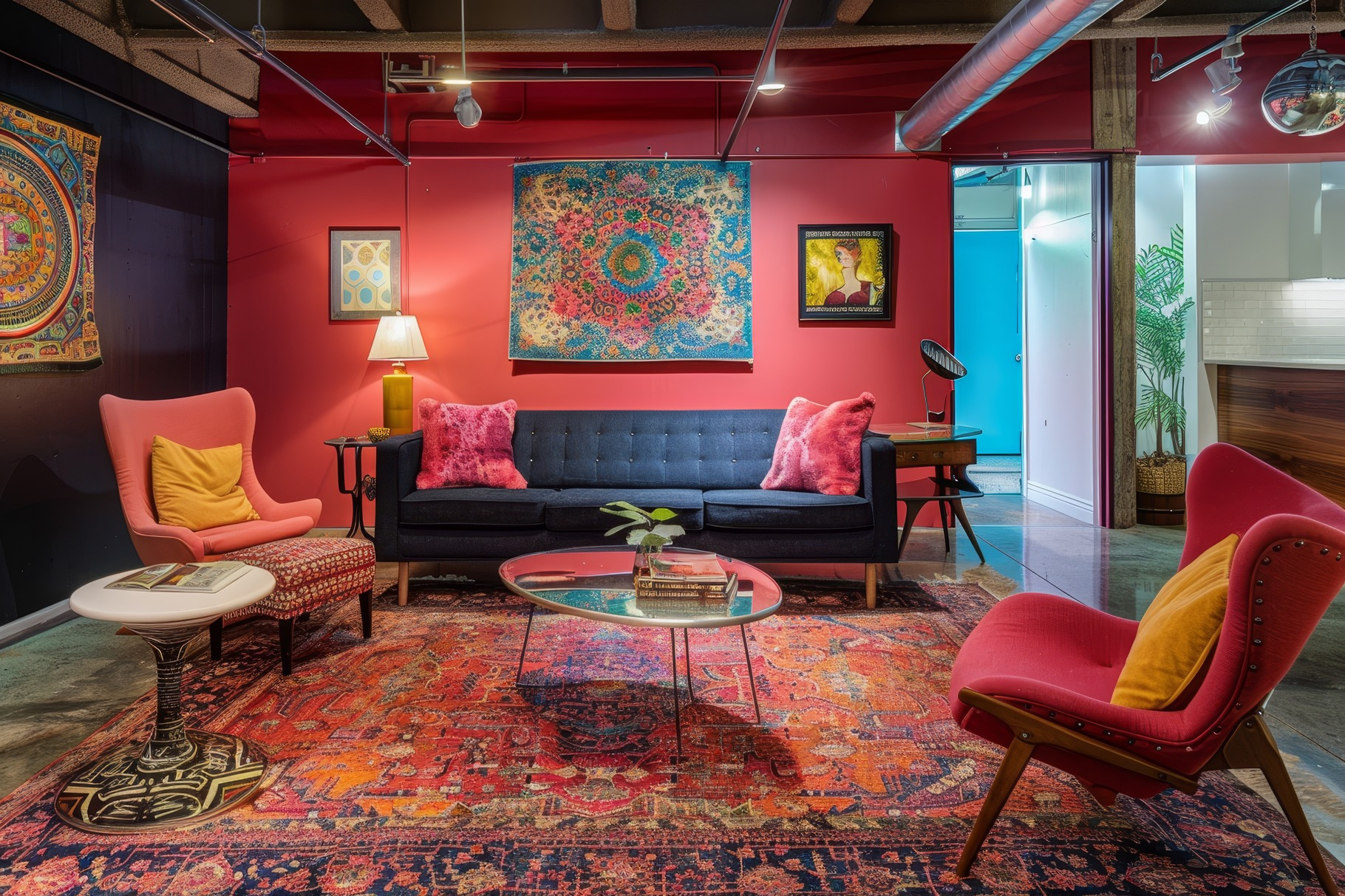 A stylish lounge area features a bla, a Photo by Tanuart | Creative Market A stylish lounge area features a bla, a Photo by Tanuart