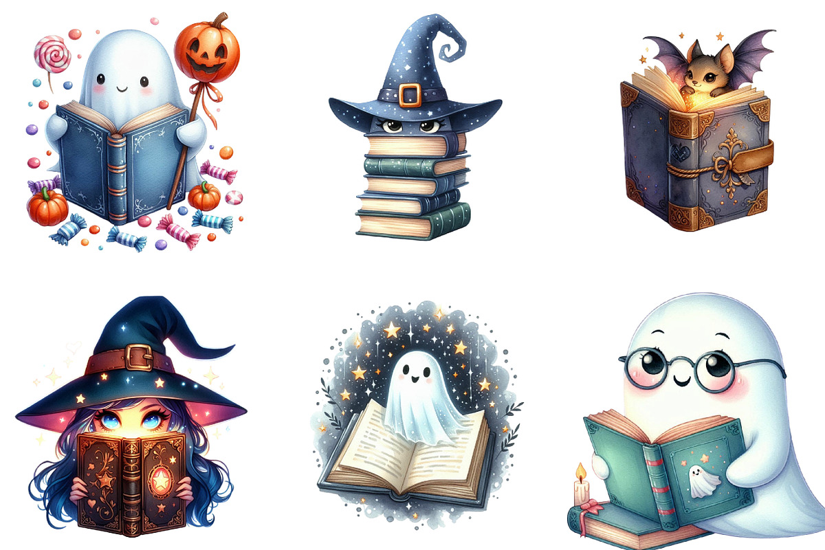 Halloween Peeking and Reading, an Illustration by DreamArtGraphic (Photo 2 of 5)